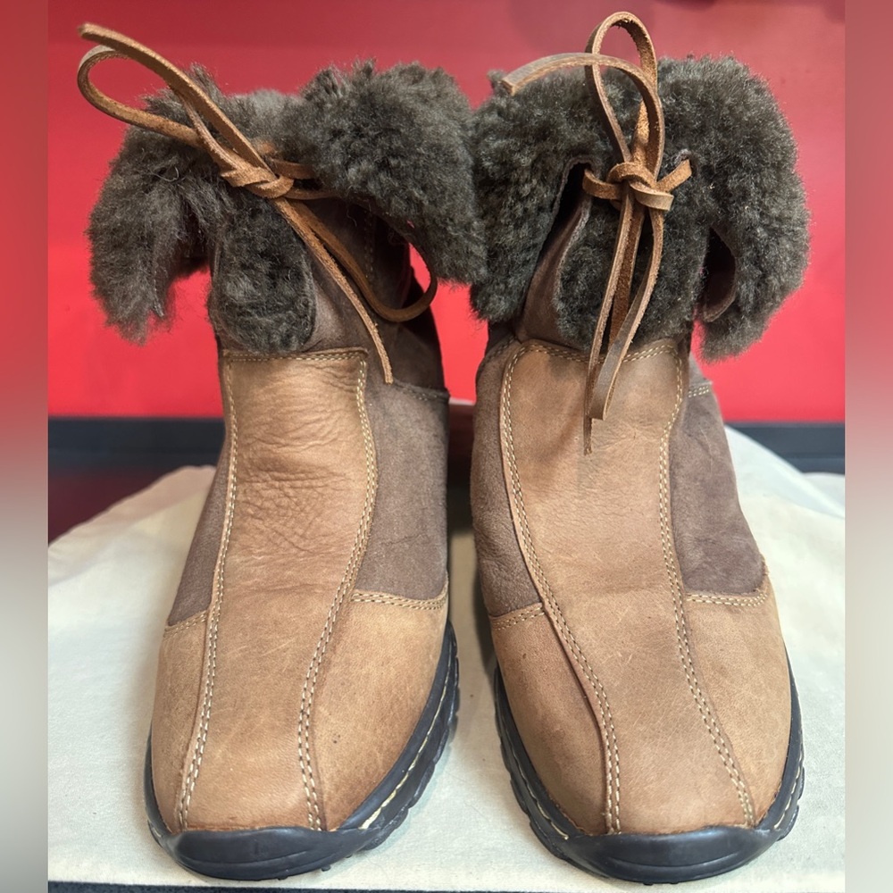 Sofft Ankle Boots Brown Leather/Suede with Brown Shearling Lining Women’s Sz 9.5 - Picture 6 of 16
